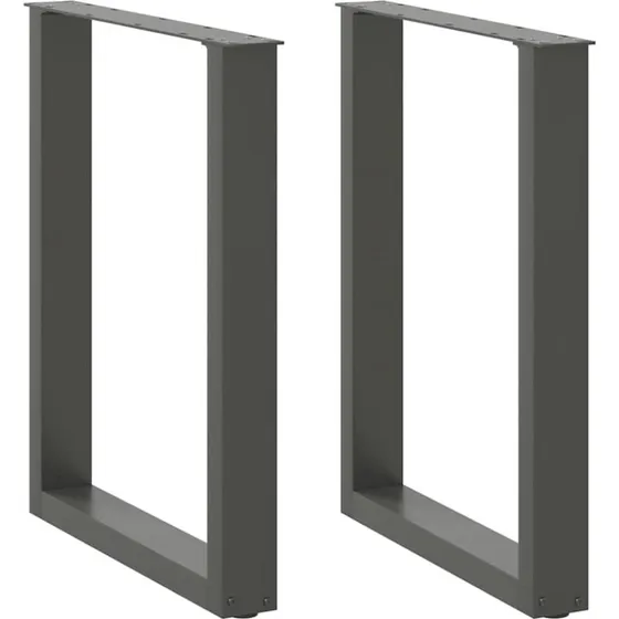 vidaXL spisebordsben U-formet 2 stk. antracit 70 x (72-73) cm stål