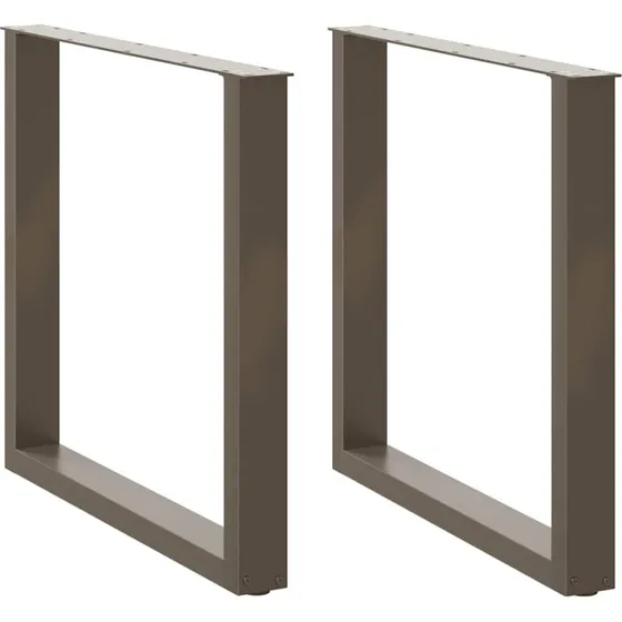 vidaXL U-formet spisebordsben 2 stk. naturstål 80x(72-73) cm
