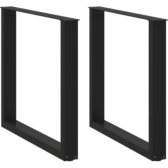 vidaXL U-formet spisebordsben 2 stk. sort 90 x (72-73) cm stål