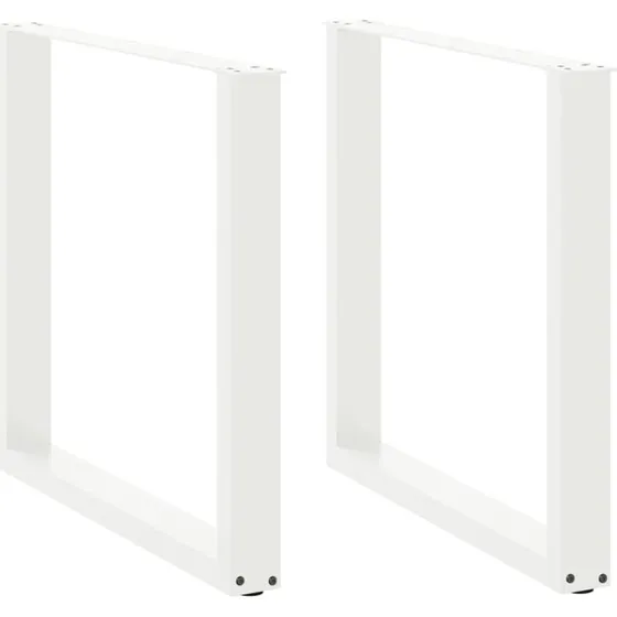 vidaXL U-formet spisebordsben 2 stk. hvid 90 x (72-73) cm stål