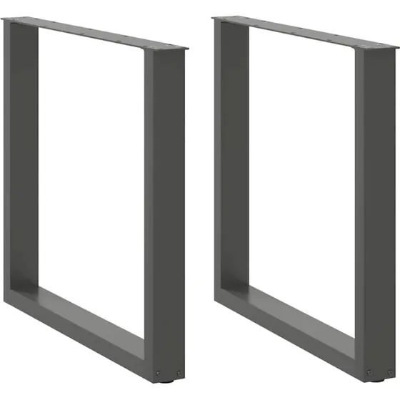 vidaXL U-formet spisebordsben 2 stk. antracit 90x(72-73) cm stål
