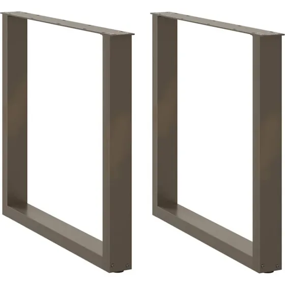 vidaXL U-formet spisebordsben 2 stk. naturstål 90 x (72-73) cm