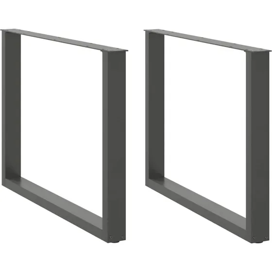 vidaXL spisebordsben U-formet 2 stk. antracit 100x(72-73) cm stål