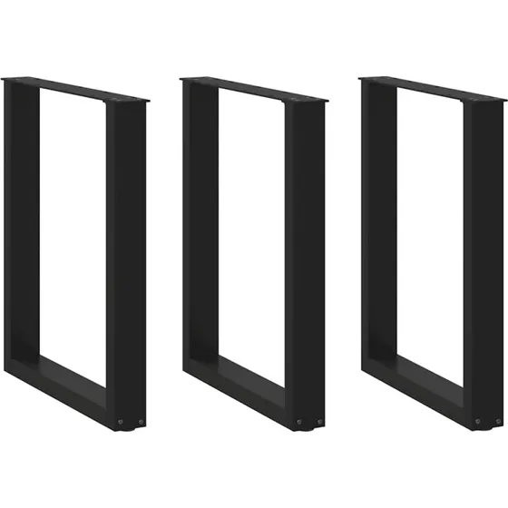 vidaXL U-formet spisebordsben 3 stk. sort 70 x (72-73) cm stål