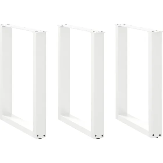 vidaXL U-formet spisebordsben 3 stk. hvid 70 x (72-73) cm stål