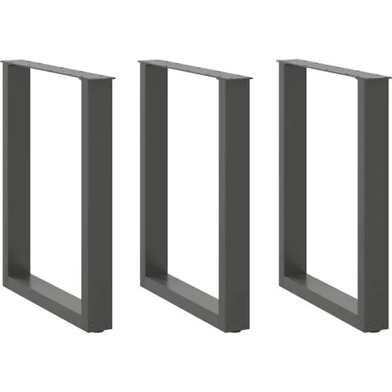 vidaXL spisebordsben U-formet 3 stk. antracit 70 x (72-73) cm stål