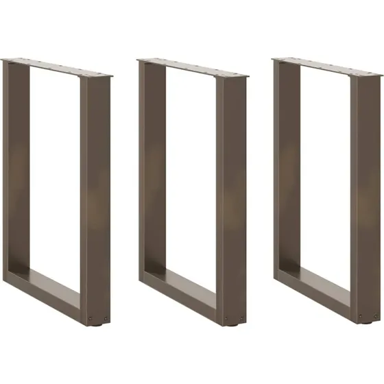 vidaXL spisebordsben U-formet 3 stk. naturstål 70 x (72-73) cm