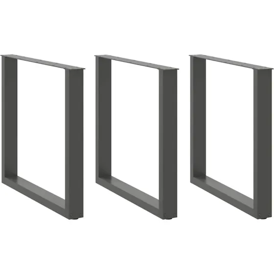 vidaXL spisebordsben U-formet 3 stk. antracit 80x(72-73) cm stål