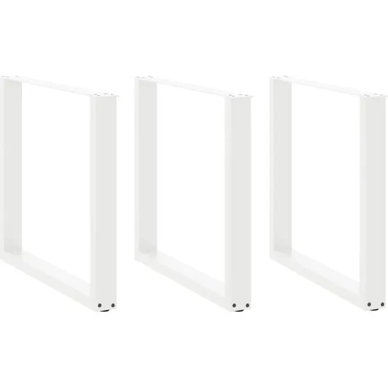 vidaXL U-formet spisebordsben 3 stk. hvid 80x(72-73) cm stål
