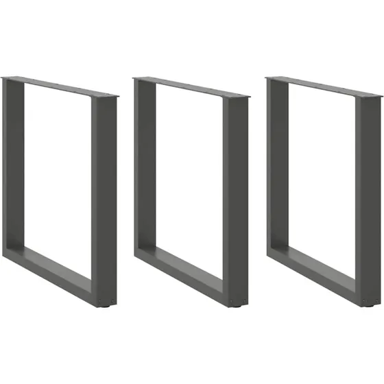 vidaXL spisebordsben U-formet 3 stk. antracit 90x(72-73) cm stål