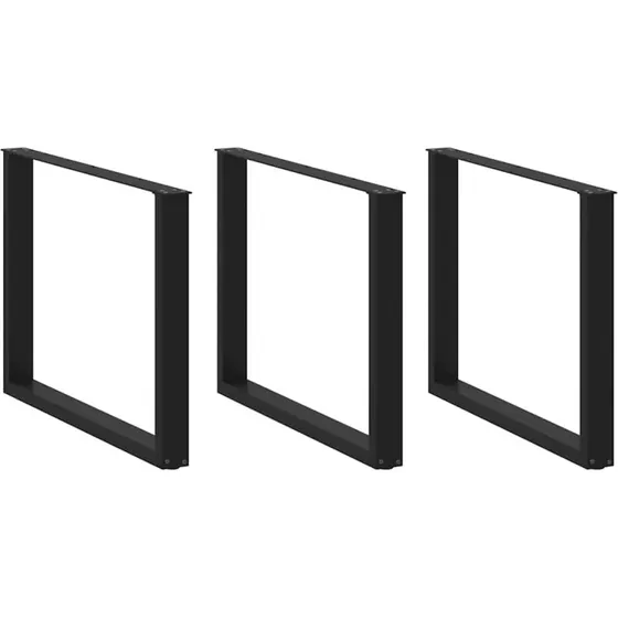 vidaXL U-formet spisebordsben 3 stk. sort 100x(72-73) cm stål