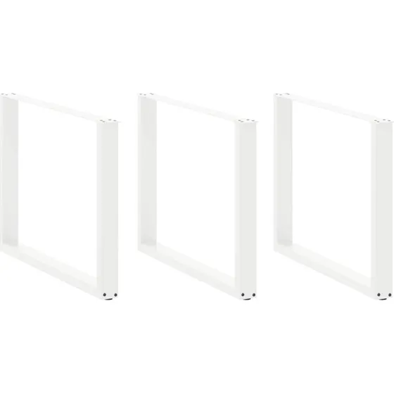 vidaXL U-formet spisebordsben 3 stk. hvid 100x(72-73) cm stål