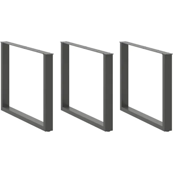 vidaXL spisebordsben U-formet 3 stk. antracit 100x(72-73) cm stål
