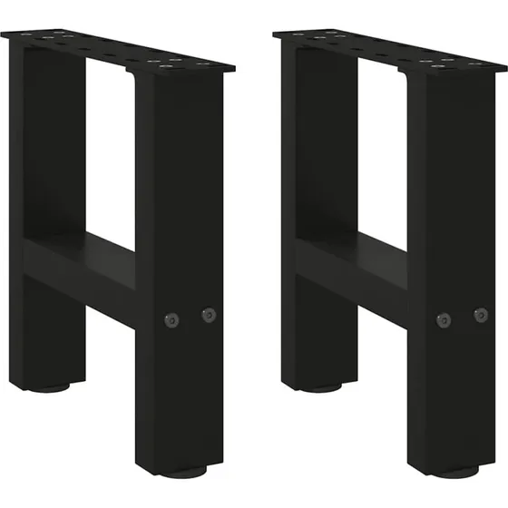 vidaXL sofabordsben sort 2 stk. 30x(30-31) cm stål