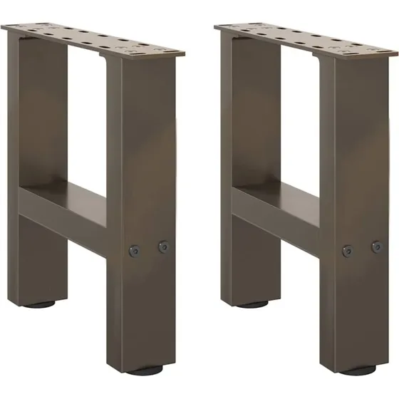 vidaXL sofabordsben naturstål 2 stk. 30x(30-31) cm