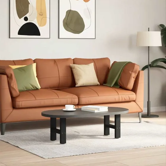 vidaXL sofabordsben sort 2 stk. 40x(30-31) cm stål