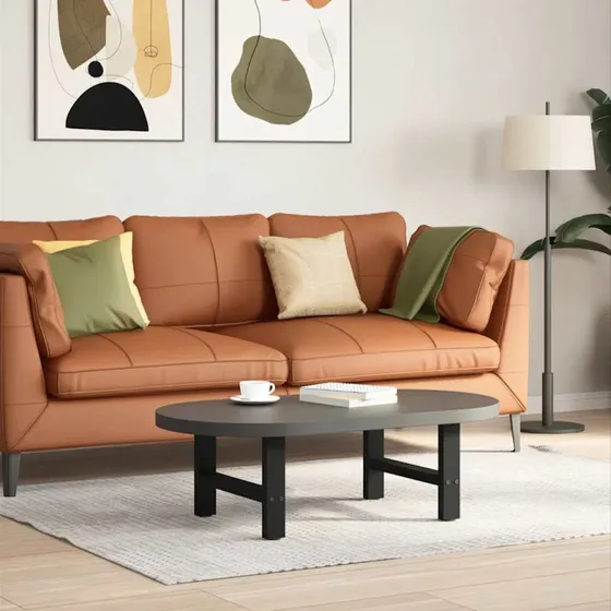 vidaXL sofabordsben sort 2 stk. 50x(30-31) cm stål