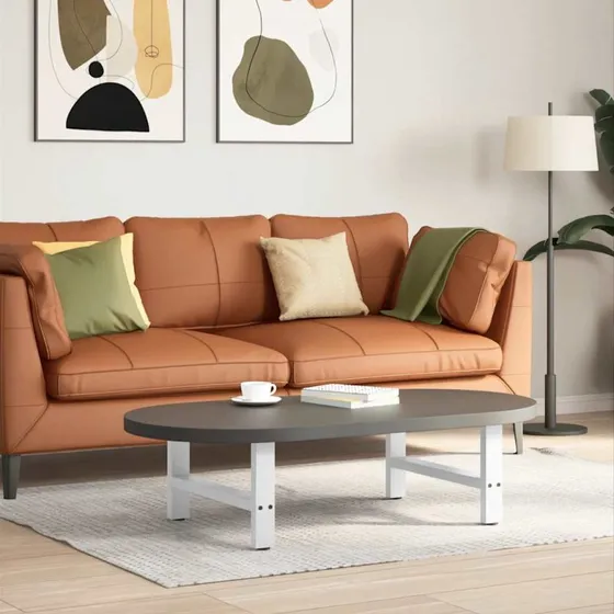 vidaXL sofabordsben hvid 2 stk. 70x(30-31) cm stål