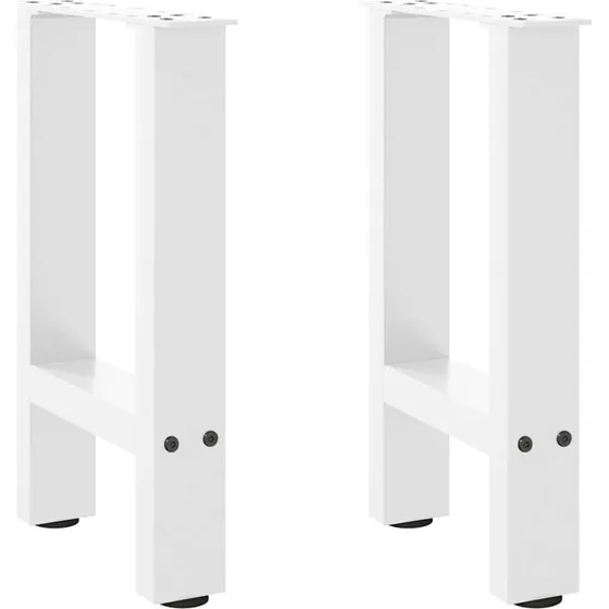 vidaXL sofabordsben hvide 2 stk. 28 x (42-43) cm stål