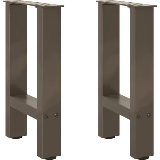 vidaXL sofabordsben naturstål 2 stk. 28 x (42-43) cm