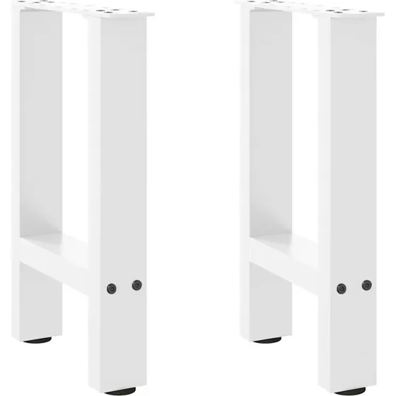 vidaXL sofabordsben hvid 2 stk. 38 x (42-43) cm stål