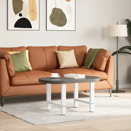 vidaXL sofabordsben hvid 2 stk. 50x(42-43) cm stål