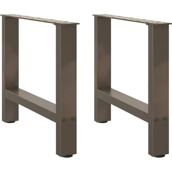 vidaXL sofabordsben naturstål 2 stk. 60x(42-43) cm