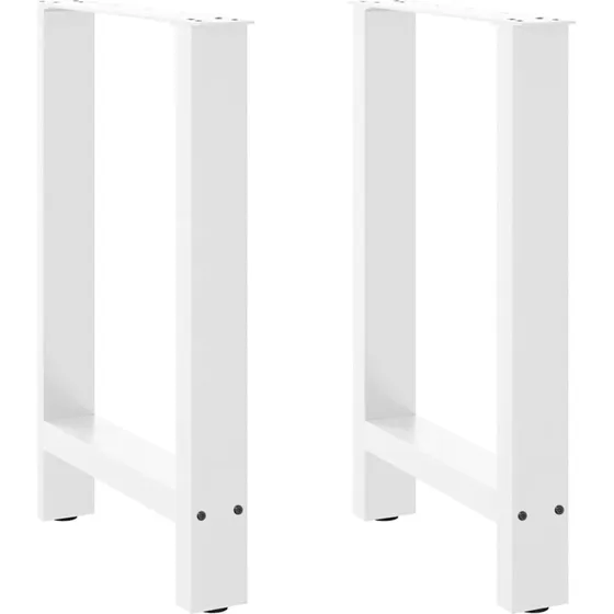 vidaXL spisebordsben hvidt 2 stk. 50x(72-73) cm stål