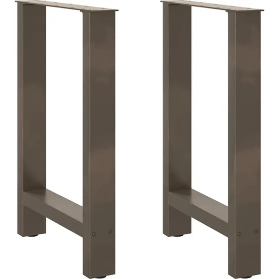 vidaXL spisebordsben naturstål 2 stk. 50x(72-73) cm