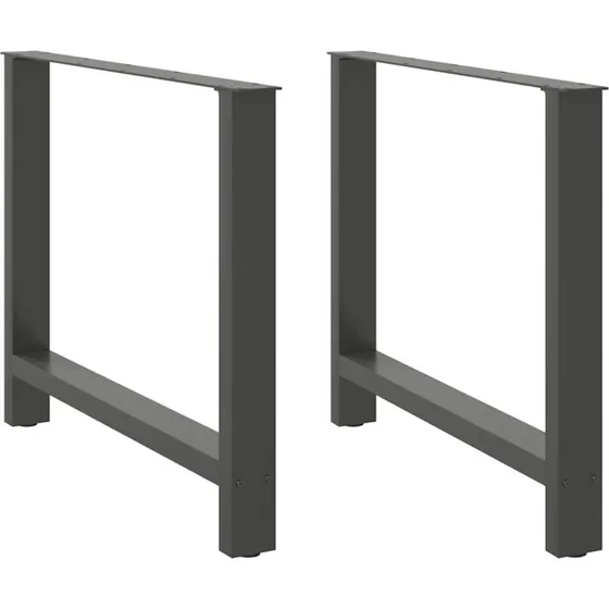 vidaXL spisebordsben antracit 2 stk. 100x(72-73) cm stål