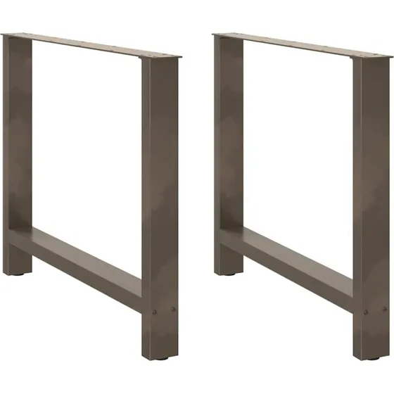 vidaXL spisebordsben naturstål 2 stk. 100x(72-73) cm