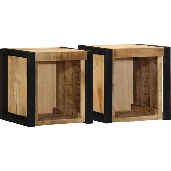vidaXL Sengeskabe 2 stk 40x35x40 cm massivt ru mangotræ