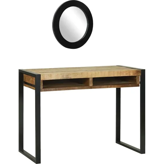 vidaXL Klædeskab med hylde, Brun, 100 x 50 x 75 cm, Massivt mangotræ