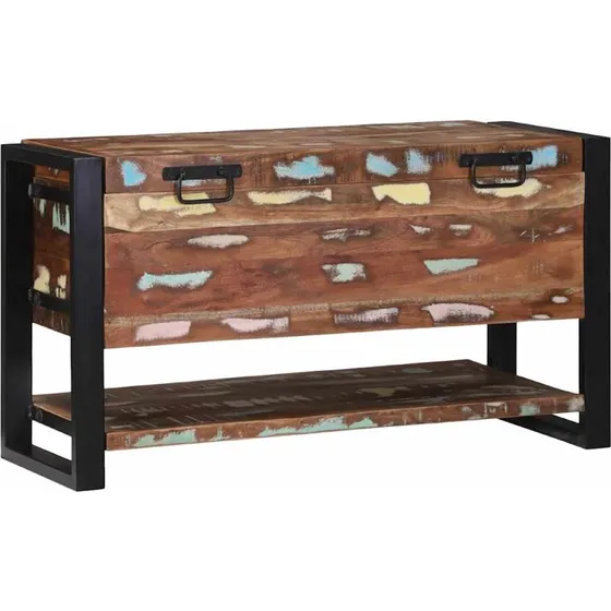 vidaXL Opbevaringskasse 80 x 35 x 45 cm i massivt genbrugstræ