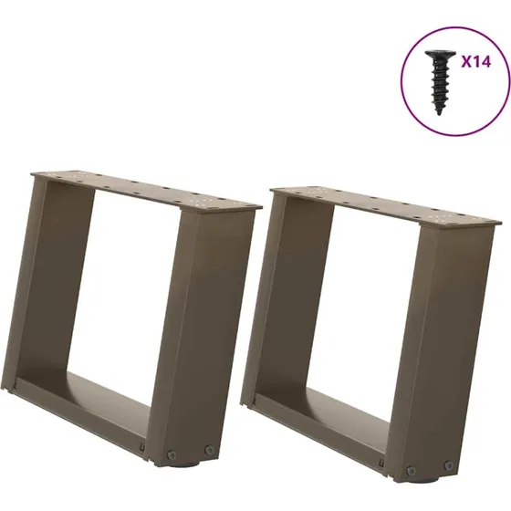 vidaXL sofabordsben U-formet 2 stk. naturstål 40x(30-31) cm