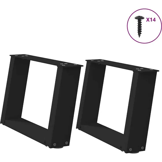 vidaXL sofabordsben U-formet 2 stk. sort 50x(30-31) cm stål