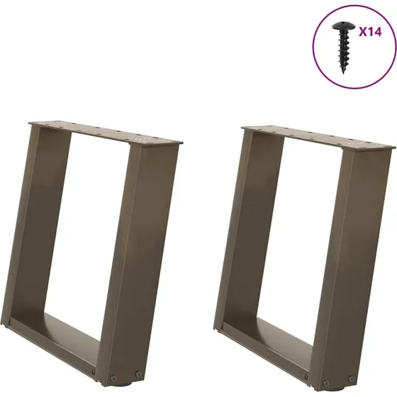 vidaXL sofabordsben U-formet 2 stk. naturstål 50x(42-43) cm