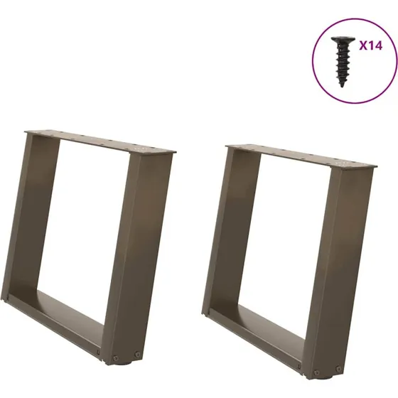 vidaXL sofabordsben U-formet 2 stk. naturstål 60 x (42-43) cm