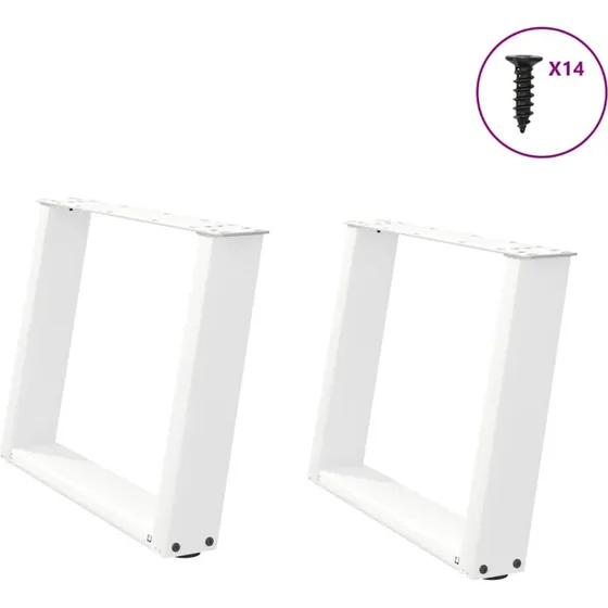vidaXL sofabordsben U-formet 2 stk. hvid 70 x (42-43) cm stål