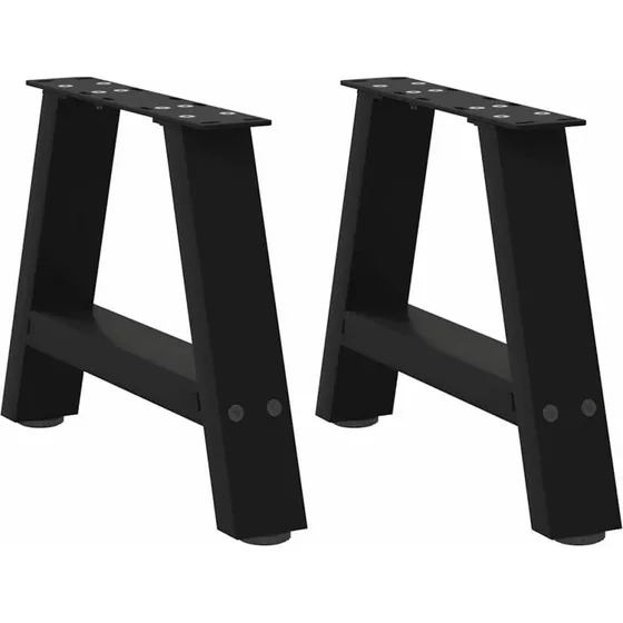 vidaXL sofabordsben A-formet 2 stk. sort 50x(30-31) cm stål