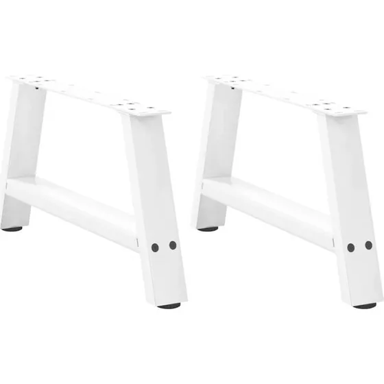 vidaXL sofabordsben A-formet 2 stk. hvid 60x(30-31) cm stål