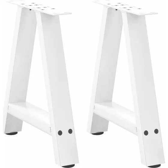 vidaXL sofabordsben A-formet 2 stk. hvid 38 x (42-43) cm stål