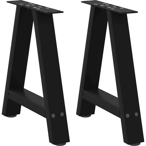 vidaXL sofabordsben A-formet 2 stk. sort 50x(42-43) cm stål