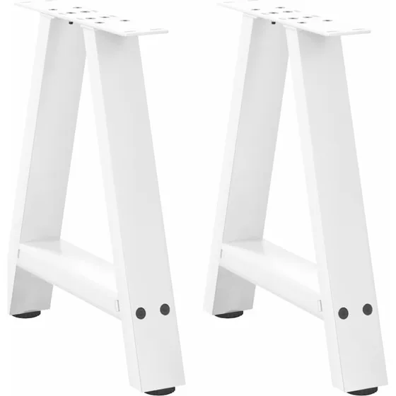 vidaXL sofabordsben A-formet 2 stk. hvid 50x(42-43) cm stål