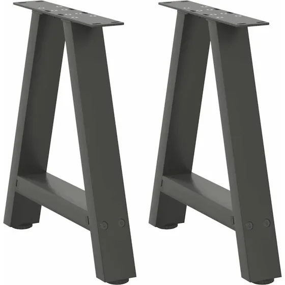 vidaXL sofabordsben A-formet 2 stk. antracit 50x(42-43) cm stål