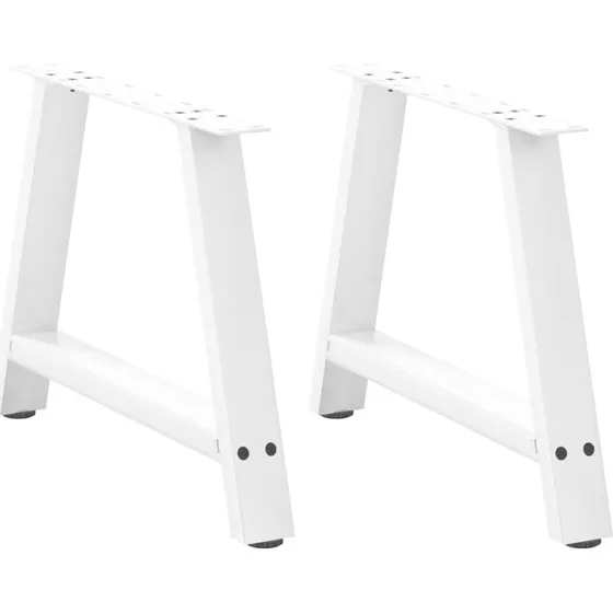 vidaXL sofabordsben A-formet 2 stk. hvid 60 x (42-43) cm stål