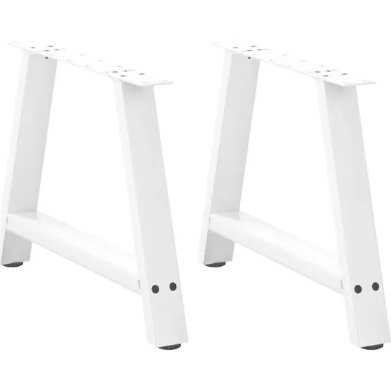 vidaXL sofabordsben A-formet 2 stk. hvid 70 x (42-43) cm stål