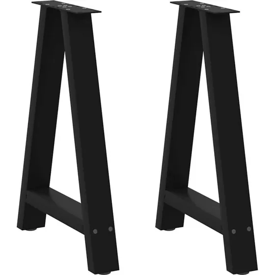 vidaXL spisebordsben A-formet 2 stk. sort 60 x (72-73) cm stål