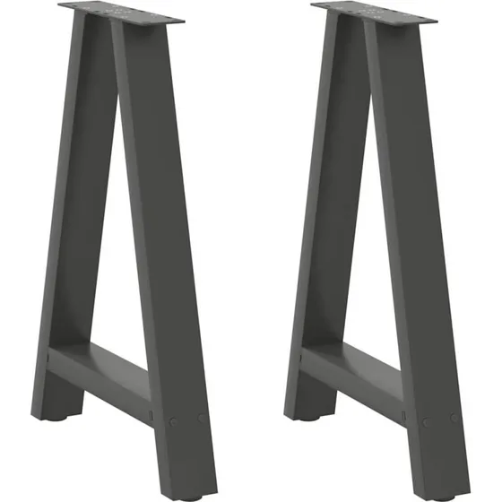 vidaXL spisebordsben A-formet 2 stk. antracit 60 x (72-73) cm stål