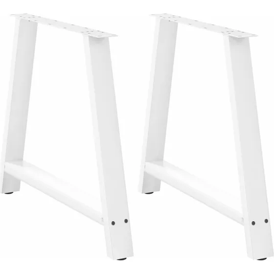 vidaXL spisebordsben A-formet 2 stk. hvid 90 x (72-73) cm stål